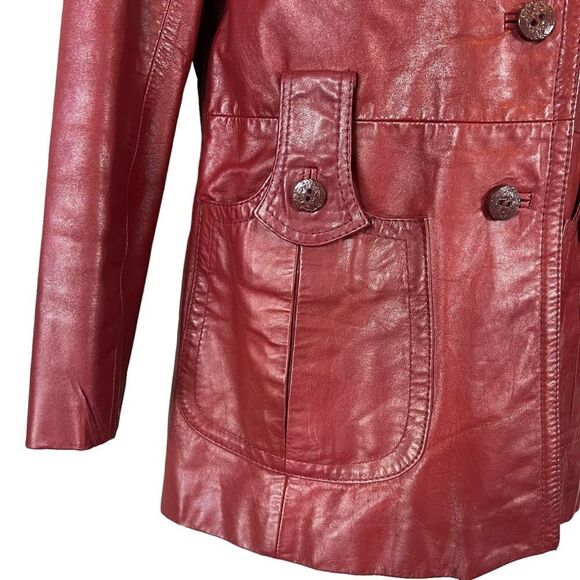 Vintage TFC Red Leather Jacket - Picture 4 of 16